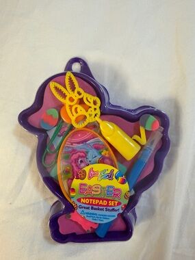Lisa Frank Purple & Yellow Easter Notepad Set with Blue Pen